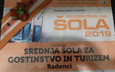 SŠGT Radenci – RAZISKOVALNA ŠOLA 2019